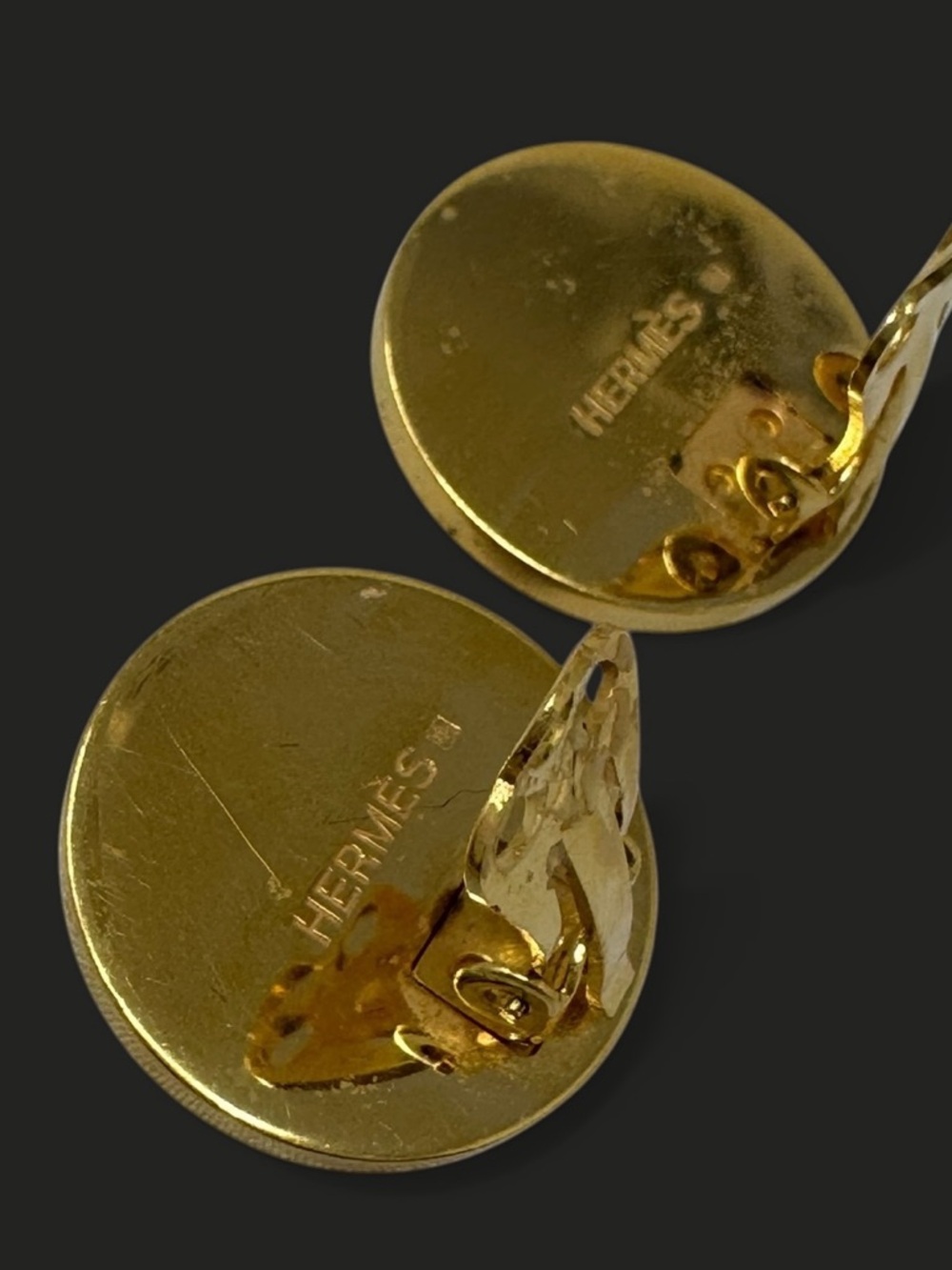 ✨🛍️ Hermès Gold and Pink Eclipse Clip-On Earrings - Picture 3 of 5